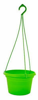 Вазон пластиковий Алеана ГЛОРИЯ з підвіскою 25x16 см круглий 5л оливковий