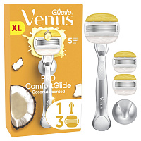 Станок для гоління Gillette Venus Pro ComfortGlide Coconut з 3 змінними картриджами
