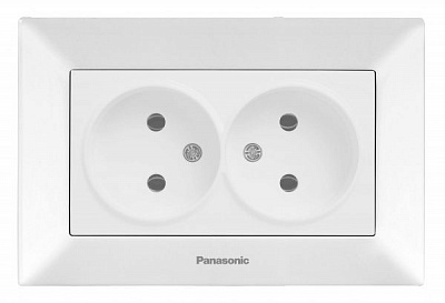 Розетка двойная без заземления Panasonic Arkedia Slim белый 480200223