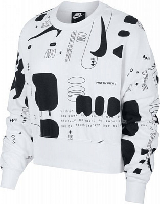 Світшот Nike W NSW CREW FLC AOP FTR AIR BV4733-100 р. XL білий