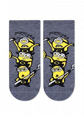 Шкарпетки дитячі Брестские 3095 Minions (укорочені) 706 р.23-24 сірий меланж