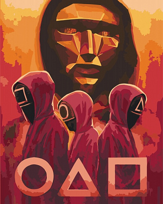 Картина за номерами Гра в кальмара. Солдати 40х50 см ART CRAFT