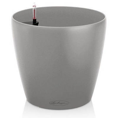 Вазон пластиковый Lechuza Classico Color 35 13229 круглый серебряный 