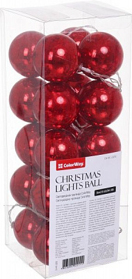 Гірлянда ColorWay Christmas lights ball 6 см CW-MC-LB20U світлодіодна (LED) 20 ламп 3 м