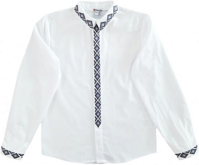 Вишиванка для хлопчиків Едельвіка 151-20/09 з сірою вишивкою р.134 білий