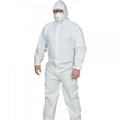 Комбинезон защитный Reis PP+microPE р. L рост 5-6 белый