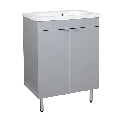 Тумба RIO (сіра) з умивальником Status 60 см