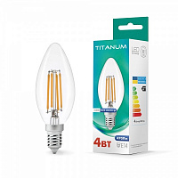 Лампа світлодіодна TITANUM FIL C37 4 Вт E14 4100 К 220 В прозора 25523 