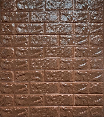 Декоративная наклейка 3D-панель кирпич коричневый 770x700x8 мм 