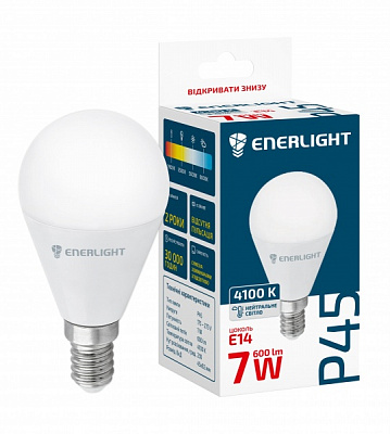 Лампа светодиодная Enerlight 7 Вт P45 матовая E14 220 В 4100 К P45E147SMDNFR 