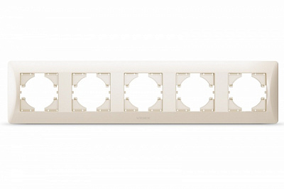 Рамка пятиместная Videx Binera горизонтальная кремовый VF-BNFR5H-CR