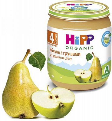 Пюре Hipp Яблука з грушами 125 г 9062300101574