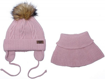 Комплект шапка + снуд Mari-Knit 0843 р.48-50 світла пудра