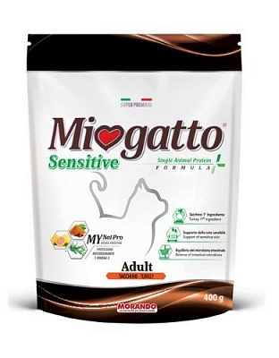 Корм сухий Morando MioGatto Sensitive (монопротеїновий) для котів, індичка 400 г