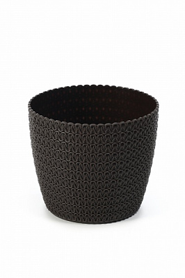 Кашпо пластикове Ламела Магнолія 190 Джерсі круглий 2,5 л мокко (LA733-83)