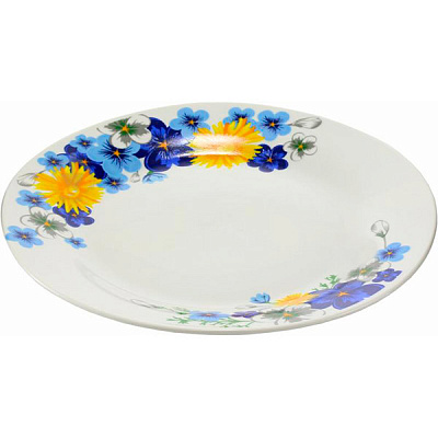 Тарілка обідня Квіти синьо-жовті 23 см Оселя