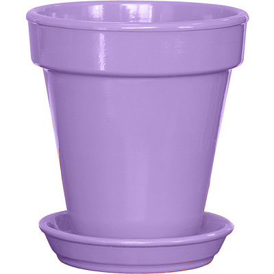 Горшок цветочный Ориана-Запорожкерамика Наперсток 0.6 л глянец сиреневый 