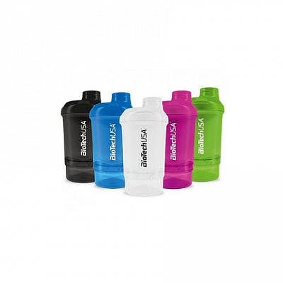 Бутылка спортивная 501 (+150) мл BioTechUSA Wave+ Compact shaker Panther Black черный 24080300