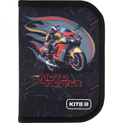 Пенал школьный 622 Moto power 49680 KITE черный