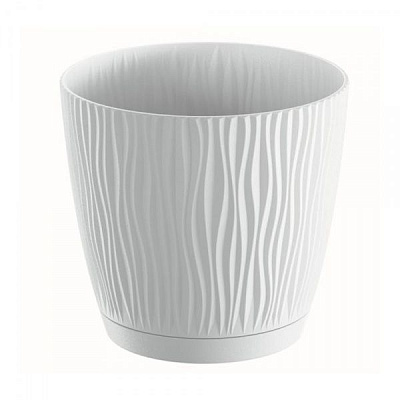 Горшок для цветов Prosperplast SANDY 170 мм с подставкой круглый 4,43л белый (26774-449) 