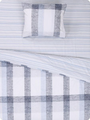 Комплект постельного белья Серая клетка 1,5 серый 