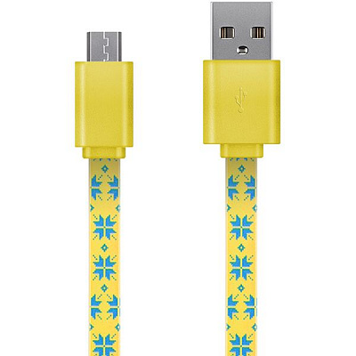 Кабель Luxe Cube Flat USB to micro USB Ukraine yellow