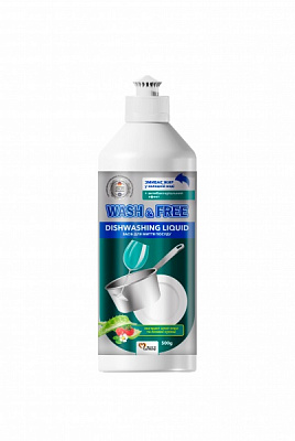 Жидкость для ручного мытья посуды Wash&Free Экстракт алоэ вера и клубники 0,5л