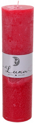 Свічка Рустік циліндр червоний Cardinal C5520-200 Luna
