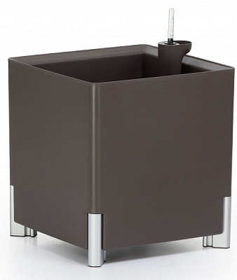 Горшок пластиковый Mondum Медитерранео 40x45x36 см (ножки серебряные/черные) квадратный 36 л серый 