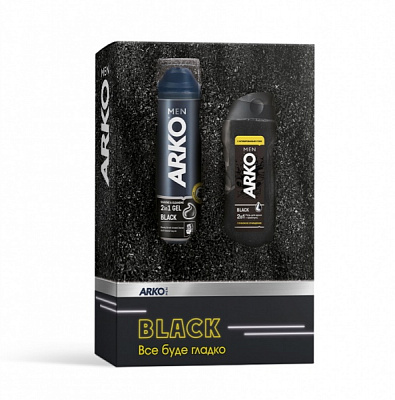 Набор подарочный мужские Arko Black гель для бритья и гель-шампунь