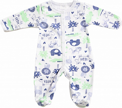 Комбинезон ясельный унисекс GABBI KB-23-1 зоопарк р.80 белый с рисунком 13638 