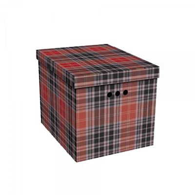 Ящик картонний із кришкою Global-Pak 00045.3 шотландка 320x320x420 мм