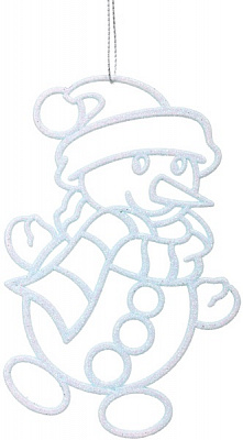 Подвеска Снеговик 2Д d 12 см голубой