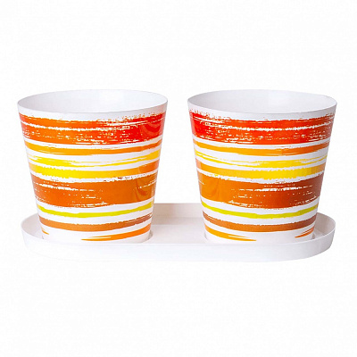 Набір пластик Городик на підвіконні (2 шт.) смужки круглий мікс 1,8 л Алеана (127094)