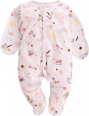 Комбинезон Маленькие люди 3701-111 р.68-74 белый с разноцветным 