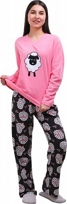 Костюм домашний женский La Nuit Pink Sheeps р. L черный с розовым 