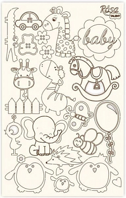 Чіпборд для скрапбукінгу Детские мотивы 4 12,6х20 см 94232054 Rosa Talent