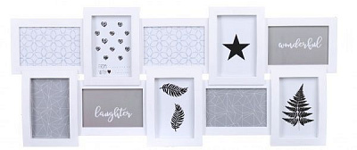 Рамка для фото фотоколлаж BW 10 шт. 10x10/10x15 см белый 