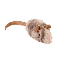 Іграшка для котів GiGwi Мишка з електронним чіпом Melody chaser 9 см бежевий із коричневим