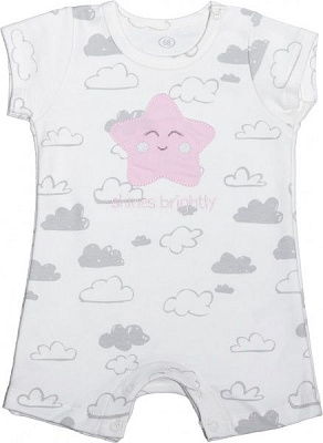 Комбінезон дитячий Фламінго Хмарки р.68 білий із сірим 136-222-14