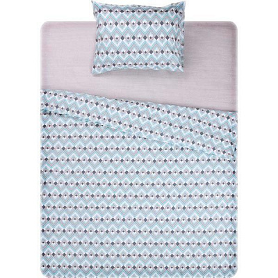 Комплект постельного белья Болония 1.5 голубой с белым UP! (Underprice) 