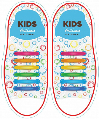 Шнурки силіконові AntiLaces Kids 38 мм 12 шт. різнокольоровий