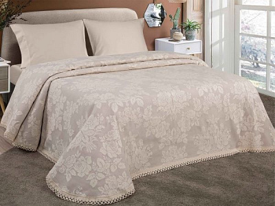 Покривало Braganca 240x260 см Billerbeck попелястий/з візерунком