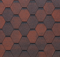 Бітумна черепиця гнучка TEGOLA ECO ROOF HEXAGONAL MIXED RED