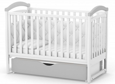 Кроватка детская Veres ЛД6 бело-серый 06.3.1.1.17