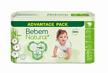 Подгузники BEBEM Natural 4 7-14 кг 52 шт.