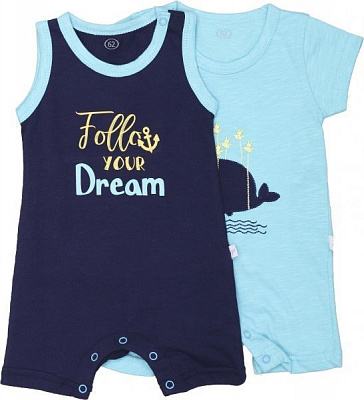 Комплект Фламінго для хлопчиків темно-синій/бірюзовий р.62 423-129