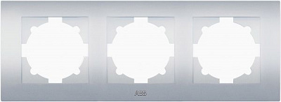 Рамка тримісна ABB Cosmo універсальна сірий металік 612-011000-227