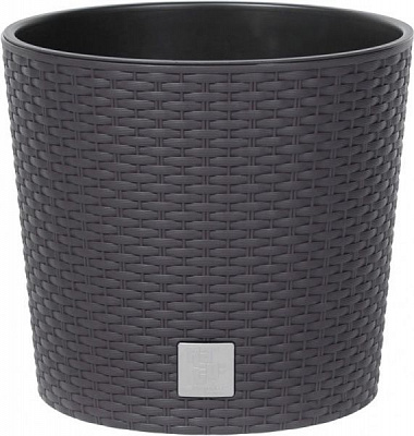 Горшок пластиковый Prosperplast Rato round 2 в 1 круглый 1л коричневый (71998-440) 