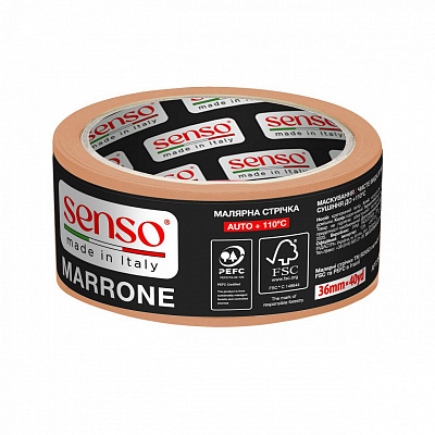 Стрічка малярна SENSO MARRONE AUTO +110 °C 36 мм 36,6 м коричневий